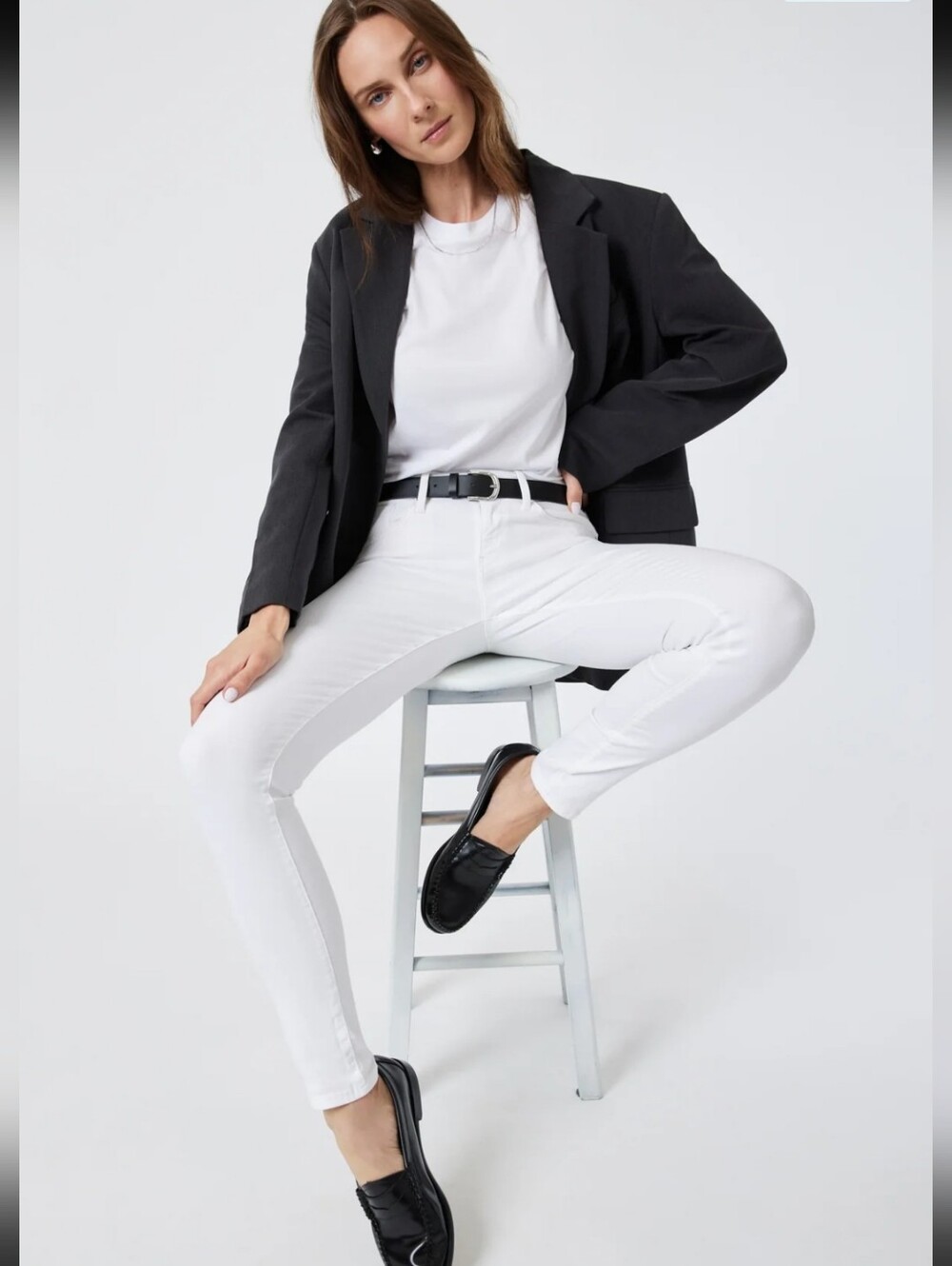 Mavi Alexa Ankle Mid Rise Skinny Super Soft White Jeans